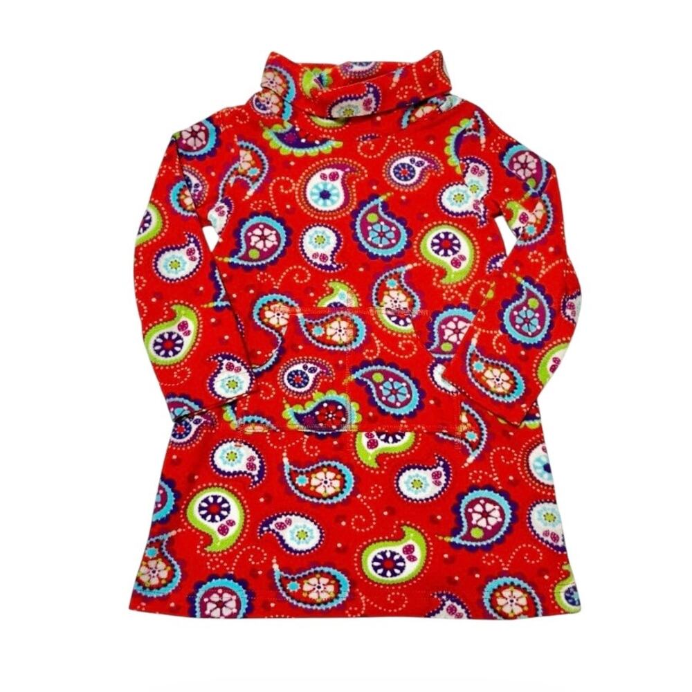 Hanna Andersson Fleece Paisley Dress Size 4